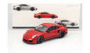 Porsche 911 Turbo S (991) красный GT Spirit 1:18, масштабная модель, scale18