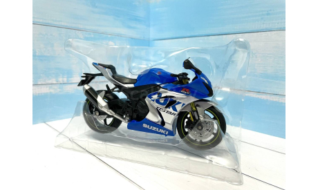 Suzuki GSX-R 1000 RR сине-серебристый 1/12, масштабная модель мотоцикла, scale12