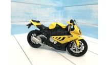 Мотоцикл BMW S1000 RR желтый 1:12, масштабная модель мотоцикла, scale12