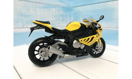Мотоцикл BMW S1000 RR желтый 1:12, масштабная модель мотоцикла, scale12