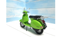 Модель мотороллер скутер Vespa зелёный 1:10, масштабная модель мотоцикла, scale24