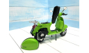 Модель мотороллер скутер Vespa зелёный 1:10, масштабная модель мотоцикла, scale24