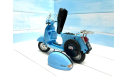 Vespa скутер голубой цвет 1/10, масштабная модель мотоцикла, Hachette, scale24, ГАЗ