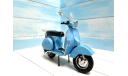 Vespa скутер голубой цвет 1/10, масштабная модель мотоцикла, Hachette, scale24, ГАЗ