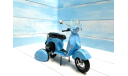 Vespa скутер голубой цвет 1/10, масштабная модель мотоцикла, Hachette, scale24, ГАЗ