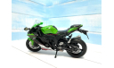 Мотоцикл Kawasaki ZX-10R ярко-зелёный 1:12, масштабная модель мотоцикла, Welly, scale12