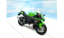 Мотоцикл Kawasaki ZX-10R ярко-зелёный 1:12, масштабная модель мотоцикла, Welly, scale12