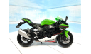 Мотоцикл Kawasaki ZX-10R ярко-зелёный 1:12, масштабная модель мотоцикла, Welly, scale12