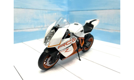 KTM RC8 R модель мотоцикла белый 1/10, масштабная модель мотоцикла, Welly, scale10