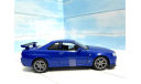 Nissan Skyline GT-R R34 blue Welly 1/24, масштабная модель, scale24