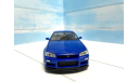 Nissan Skyline GT-R R34 blue Welly 1/24, масштабная модель, scale24