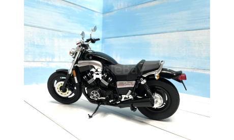 Мотоцикл Yamaha V-Max черный редкий 1:12, масштабная модель мотоцикла, AOSHIMA, scale12