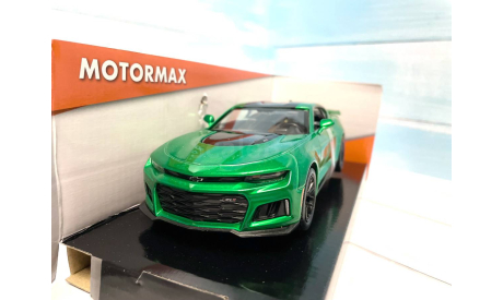 Chevrolet Camaro ZL1 2017 зелёный 1:24 Motormax, масштабная модель, scale24