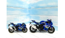 Suzuki GSX-R 1000 RR синий 1/12, масштабная модель мотоцикла, scale24