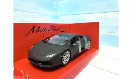 Lamborghini Huracan matt black Welly 1/24, масштабная модель, scale24