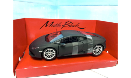 Lamborghini Huracan matt black Welly 1/24, масштабная модель, 1:24
