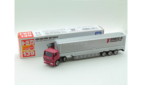 Tomy Long Type Tomica #139 Isuzu Giga Panel Bread Trailer Tomica 1/64, масштабная модель, Komatsu, scale144