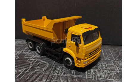 КАМАЗ-65115-6056-78(N3) самосвал (рама литиевой пластик) - желтый 1:43, масштабная модель, Артик- Alpa models, scale43