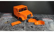 Кабина ЗИЛ-4331 со спальником - окрашенная не собранная - оранжевая 1/43, сборная модель автомобиля, Alpa models, scale43
