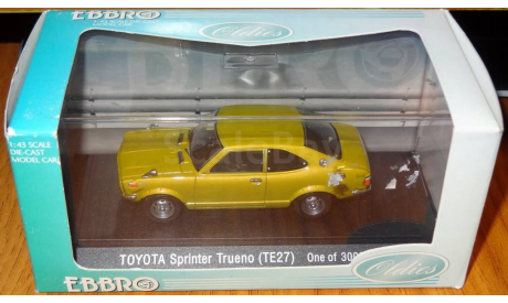 Toyota Sprinter Trueno 1972, TE27, Gold, Ebbro,1:43, металл, масштабная модель, scale43