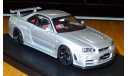 Nissan Skyline GT-R R34 Nismo Z-Tune, silver, Ebbro, 1:43, металл, масштабная модель, scale43