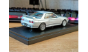 Nissan Skyline GT-R (BNR32) V-Spec II, Silver, Option weels, Kyosho 1:43 металл, масштабная модель, scale43