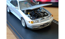 Nissan Skyline GT-R (BNR32) V-Spec II, Silver, Option weels, Kyosho 1:43 металл