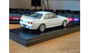 Nissan Skyline GT-R (BNR32) v-Spec II, crystal white, Kyosho 1:43 металл, масштабная модель, scale43