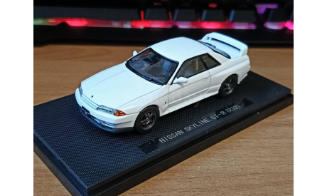Nissan Skyline GT-R (BNR32) WHITE, Ebbro, 1:43, металл,, масштабная модель, scale43