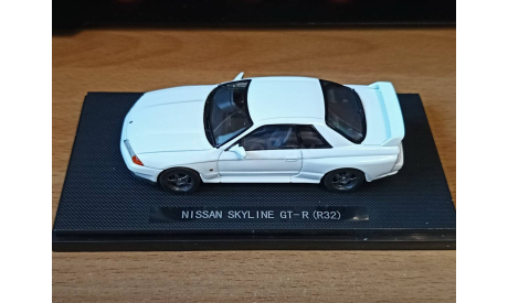 Nissan Skyline GT-R (BNR32) WHITE, Ebbro, 1:43, металл,, масштабная модель, scale43
