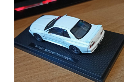 Nissan Skyline GT-R (BNR32) WHITE, Ebbro, 1:43, металл,, масштабная модель, scale43