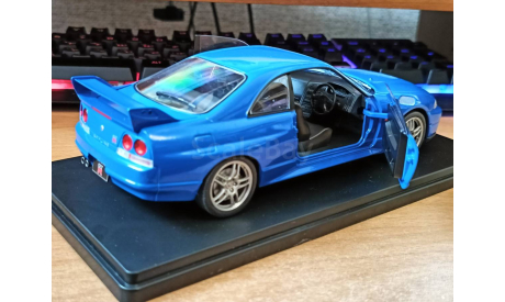 Nissan Skyline GT-R R33, 1995, WhiteBox, 1:24, Металл, масштабная модель, Kyosho, scale18
