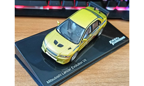 Mitsubishi Lancer Evolution VII, 2002, 1:43, металл Fast&Furious, масштабная модель, IXO Road (серии MOC, CLC), scale43