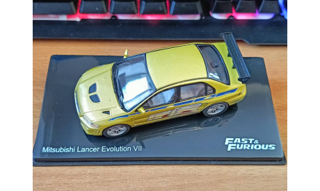 Mitsubishi Lancer Evolution VII, 2002, 1:43, металл Fast&Furious, масштабная модель, IXO Road (серии MOC, CLC), scale43