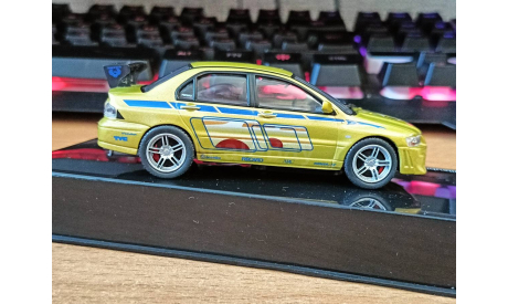 Mitsubishi Lancer Evolution VII, 2002, 1:43, металл Fast&Furious, масштабная модель, IXO Road (серии MOC, CLC), scale43