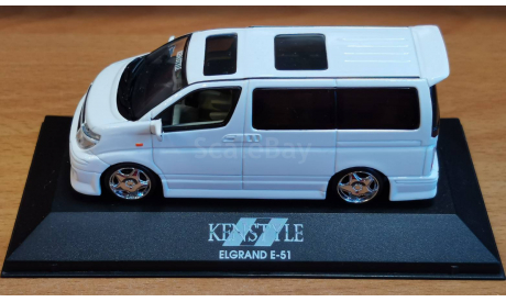 Nissan Elgrand E51 Kenstyle, White Perl, Aoshima, 1:43, металл, масштабная модель, scale43