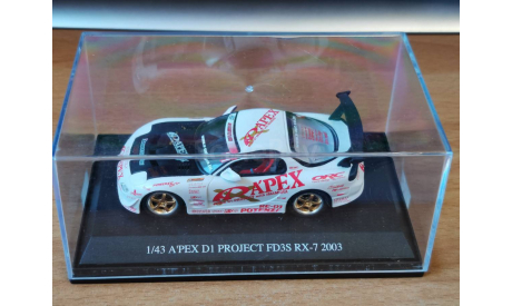 Mazda RX-7 2003 A’pex D1 Project FD3S, Aoshima Dism, 1:43, металл, масштабная модель, scale43