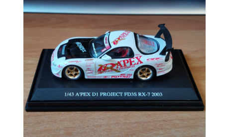Mazda RX-7 2003 A’pex D1 Project FD3S, Aoshima Dism, 1:43, металл, масштабная модель, scale43
