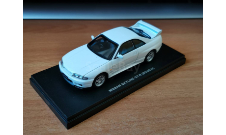 Nissan Skyline GT-R (BCNR33), crystal white, Kyosho 1:43 металл, масштабная модель, scale43