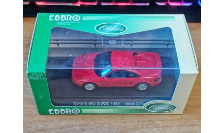 Toyota MR 2 SW20, 1989, Ebbro, 1:43, металл, масштабная модель, scale43