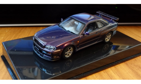 Nissan Skyline GT-R R34 Spec-V Purple AutoArt, 1:43 Металл, масштабная модель, 1/43