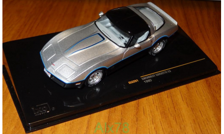 Chevrolet Corvette C3 1980, silver/black, IXO, 1:43, корпус металл, масштабная модель, scale43, IXO Road (серии MOC, CLC)