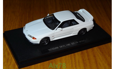 Nissan Skyline GT-R (BNR32) WHITE, Ebbro, 1:43, металл,, масштабная модель, scale43