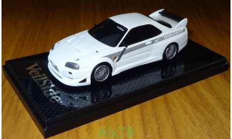 Nissan Skyline GT-R (BNR34) VeilSide Street Drag, 1:43, coldcast, масштабная модель, scale43, Aoshima