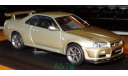 Nissan Skyline GT-R (BNR34) M-Spec, Silica Brass, Kyosho, 1:43, металл, масштабная модель, scale43