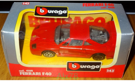 Ferrari F40, Bburago, cod. 4108, 1:43, Италия 1993 год, масштабная модель, scale43
