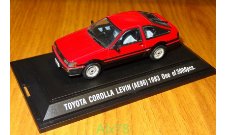 Toyota Corolla Levin (AE86) 1983, Ebbro, 1:43, металл, масштабная модель, 1/43