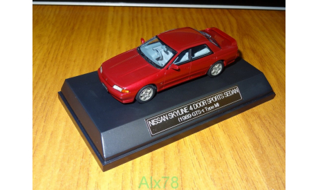 Nissan Skyline 4door Sports Sedan (1989 GTS-t Type M), red, Hi-Story, 1:43, смола, масштабная модель, scale43