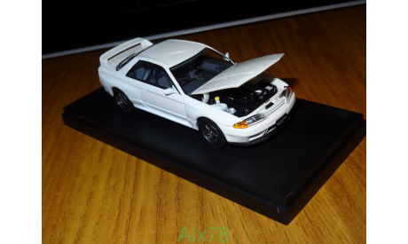 Nissan Skyline GT-R (BNR32), crystal white, Kyosho 1:43 металл, масштабная модель, scale43