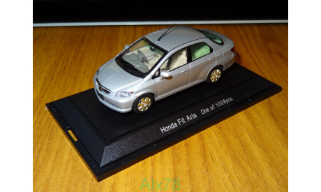 Honda Fit Aria, Satin Silver, Ebbro, 1:43, металл, масштабная модель, scale43